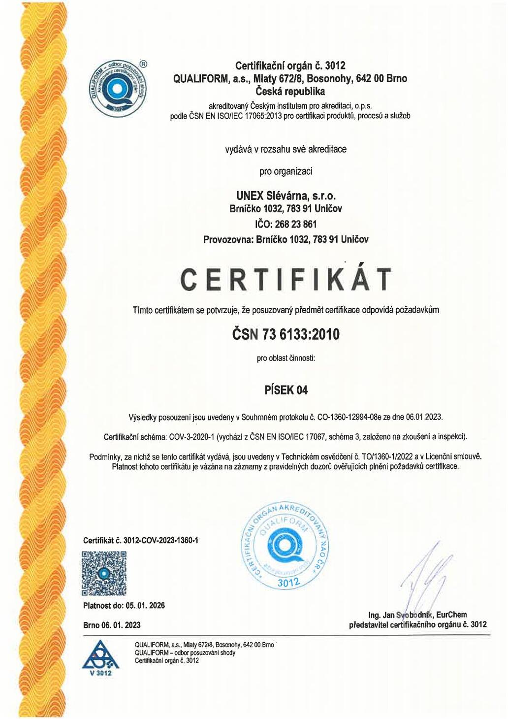 CERTIFIKÁT 2023-2026